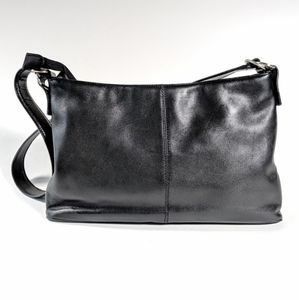 Jones New York Leather Shoulder Bag Classic Career Office Purse Vintage Black